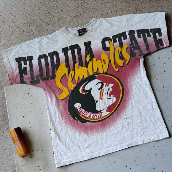 90s Magic Johnson Vintage Florida State University AOP Graphic Tee Shirt College - Picture 3 of 13